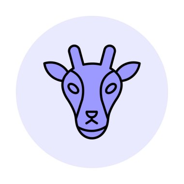 Zürafa baş web simgesi, vektör illüstrasyonu 