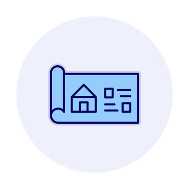 Ev Planı simgesi, vektör illüstrasyonu            