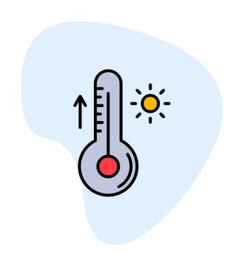 Termometre web simgesi, vektör çizim 