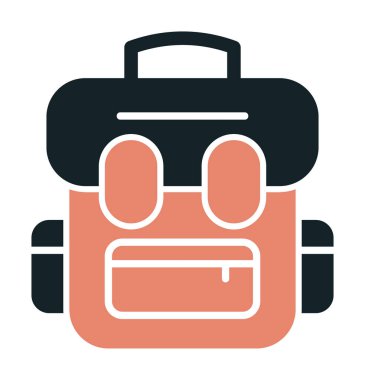 sırt çantası simgesi vektör illüstrasyonu