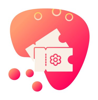 bilet simgesi, vektör illüstrasyonu basit tasarım