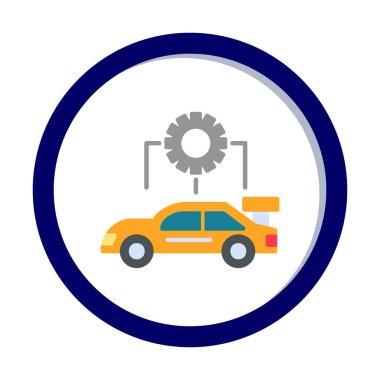 Araba servisi ikon vektör çizimi. Otomobil Yapılandırması             