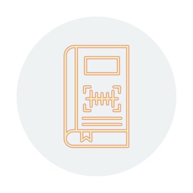 Barkod simgesi olan kitabın vektör illüstrasyonu  