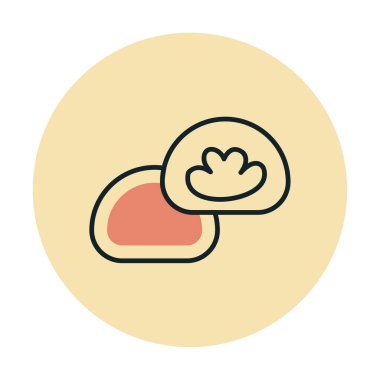 Japon tatlısı Mochi ikonunun vektör çizimi 