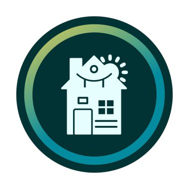 ev düz simgesi, vektör illüstrasyonu 