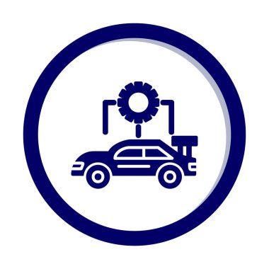 Araba servisi ikon vektör çizimi. Otomobil Yapılandırması             