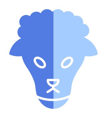 Koyun başı ağ simgesi, vektör illüstrasyonu 