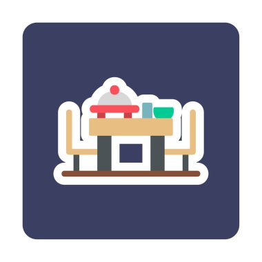 Basit ziyafet simgesi, vektör illüstrasyonu