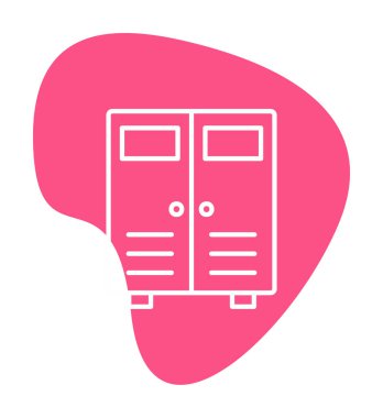 Lockers web simgesi, vektör illüstrasyonu                