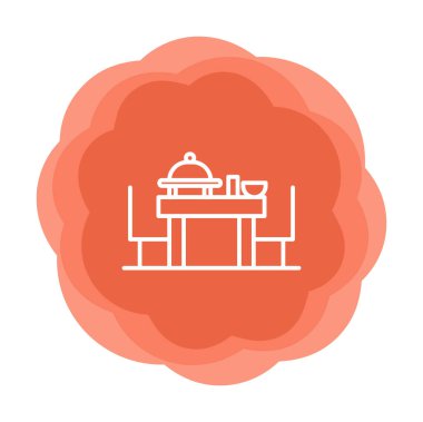 Basit ziyafet simgesi, vektör illüstrasyonu