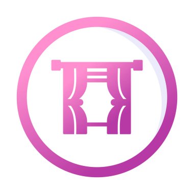 Tiyatro perdeleri simgesi, vektör illüstrasyonu 