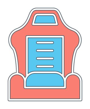 araba koltuğu simgesi, vektör illüstrasyonu 