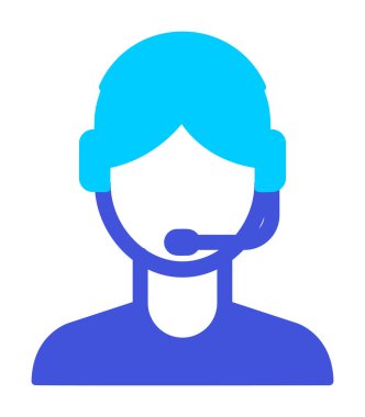 Basit Müşteri Hizmeti Temsilcisi simgesi, vektör illüstrasyonu