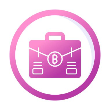 Bitcoin 'li çanta. Web simgesi basit tasarım