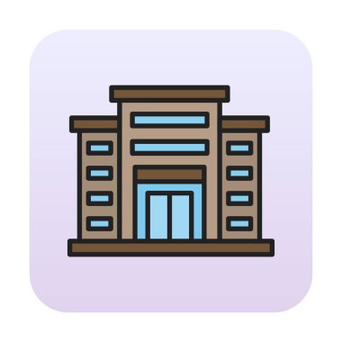 Alışveriş merkezi simgesi. Alışveriş merkezi oluşturma simgesi, vektör illüstrasyonu 