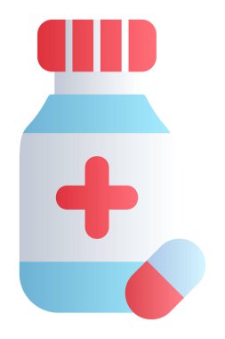 İlaç ikonlu ilaç şişesinin vektör çizimi