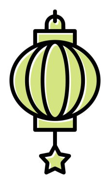 Çince fener kutsal kişilerin resmi, vektör çizim 