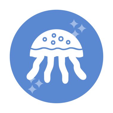 Denizanası. Web simgesi basit illüstrasyon                       