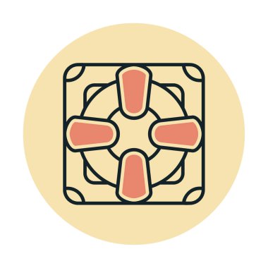 Lifesaver yassı simgesinin vektör çizimi, cankurtaran sembolü  