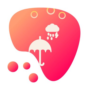 şemsiye simgesi vektör illüstrasyonu 