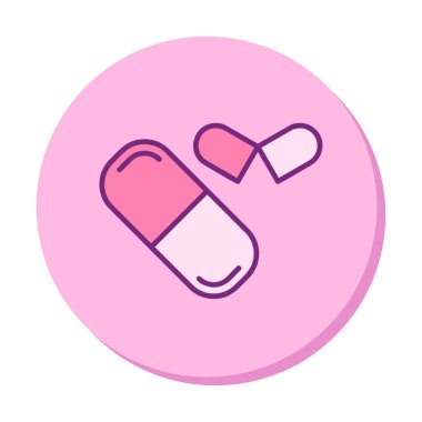 ilaç yassı ikonu, kapsüller, haplar            