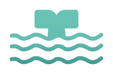 Moda tarzında izole edilmiş arka planda su ikonu olan balina kuyruğu