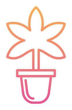 Basit Marihuana simgesi, vektör illüstrasyonu