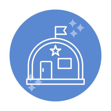 Basit Askeri Depo simgesi, vektör illüstrasyonu