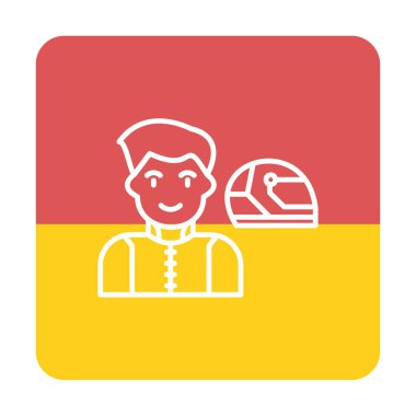 Araba Yarışçısı simgesi, vektör illüstrasyonu 