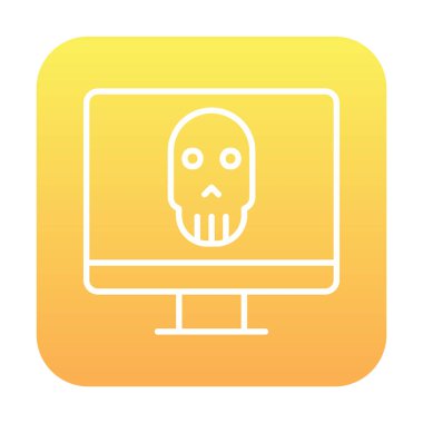 Ölü Bilgisayar Ekran simgesi, vektör illüstrasyonu 