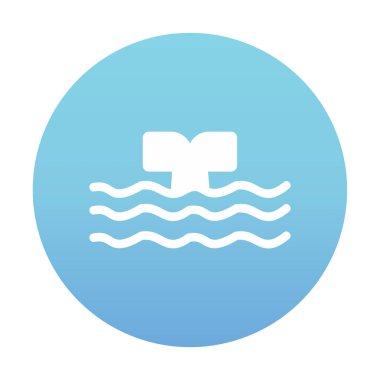 Moda tarzında izole edilmiş arka planda su ikonu olan balina kuyruğu