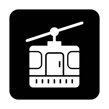 Modern Cable Car Cabin simgesinin vektör çizimi                   