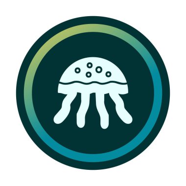 Denizanası. Web simgesi basit illüstrasyon                       