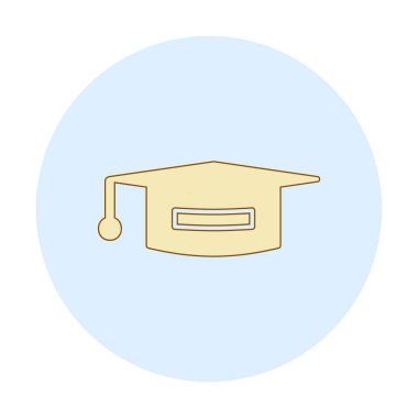 Mezuniyet şapkası ikonu, eğitim ikonu. düz tasarım biçimi