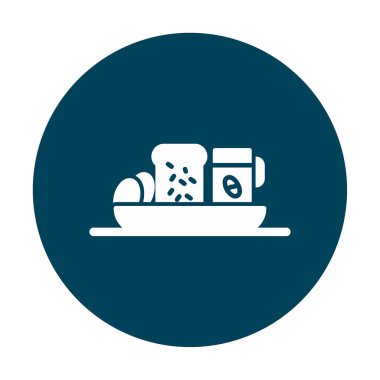 Gıda yassı simgesinin vektör illüstrasyonu