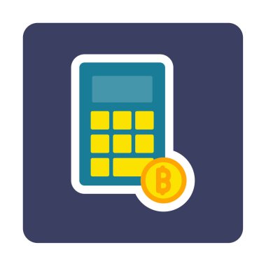 Şifreleme para birimi hesap makinesi web simgesi basit illüstrasyon