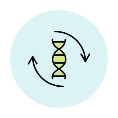 DNA ikon vektör illüstrasyonunun düz molekülü