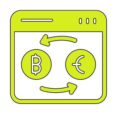 döviz kuru web sitesi vektör simgesi