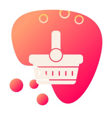 piknik sepeti web simgesi, vektör illüstrasyonu 