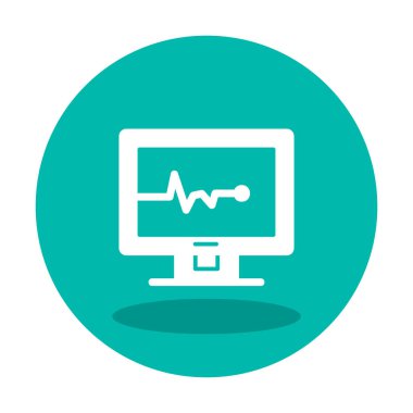 Basit kardiyogram simgesi, vektör illüstrasyonu