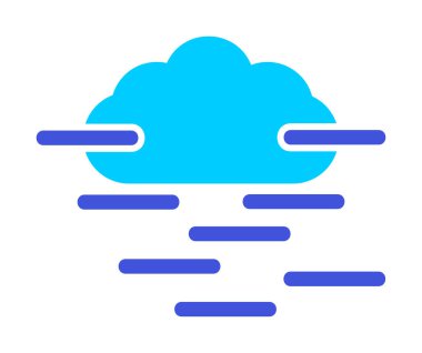 Sis ve bulut simgesi, hava sembolü, vektör illüstrasyonu   