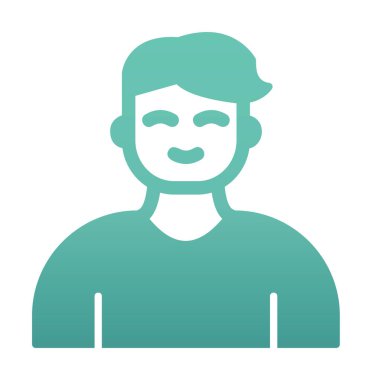 Saç stili vektör çizimi olan genç erkek avatar. 