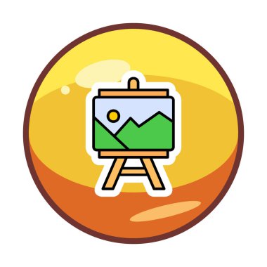 düz boyama simgesi, vektör illüstrasyonu