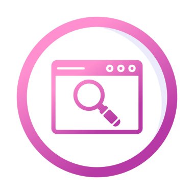 Basit Tarayıcı Arama simgesi, vektör illüstrasyonu