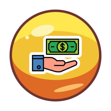 Dolar el simgesi vektör illüstrasyonunda