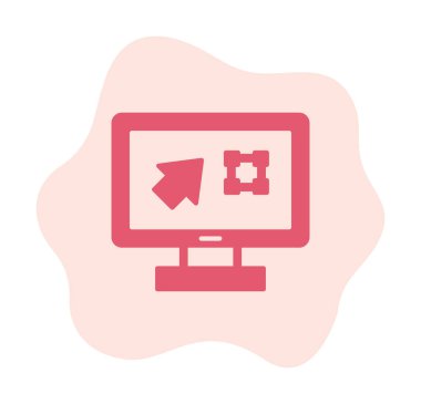 Ekran simgesinde basit Grafik Tasarım uygulaması, vektör illüstrasyonu