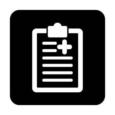 Tıbbi pano simgesi. Web için Tıbbi Rapor vektör simgesinin özet çizimi               