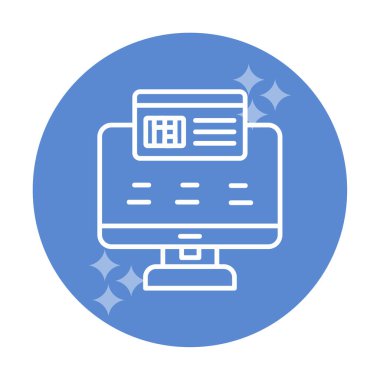 Basit Çevrimiçi Ödeme simgesi, vektör illüstrasyonu