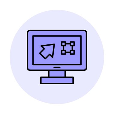 Ekran simgesinde basit Grafik Tasarım uygulaması, vektör illüstrasyonu