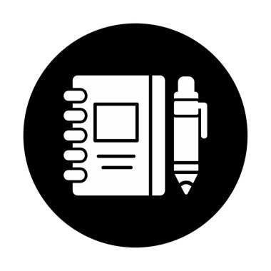 Çizim defteri ve kalem simgesi, vektör illüstrasyonu  